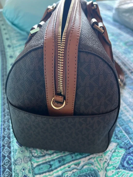 MICHAEL KORS Brown Logo Dome Satchel with Matching Wallet and Strap - Picture 4 of 7